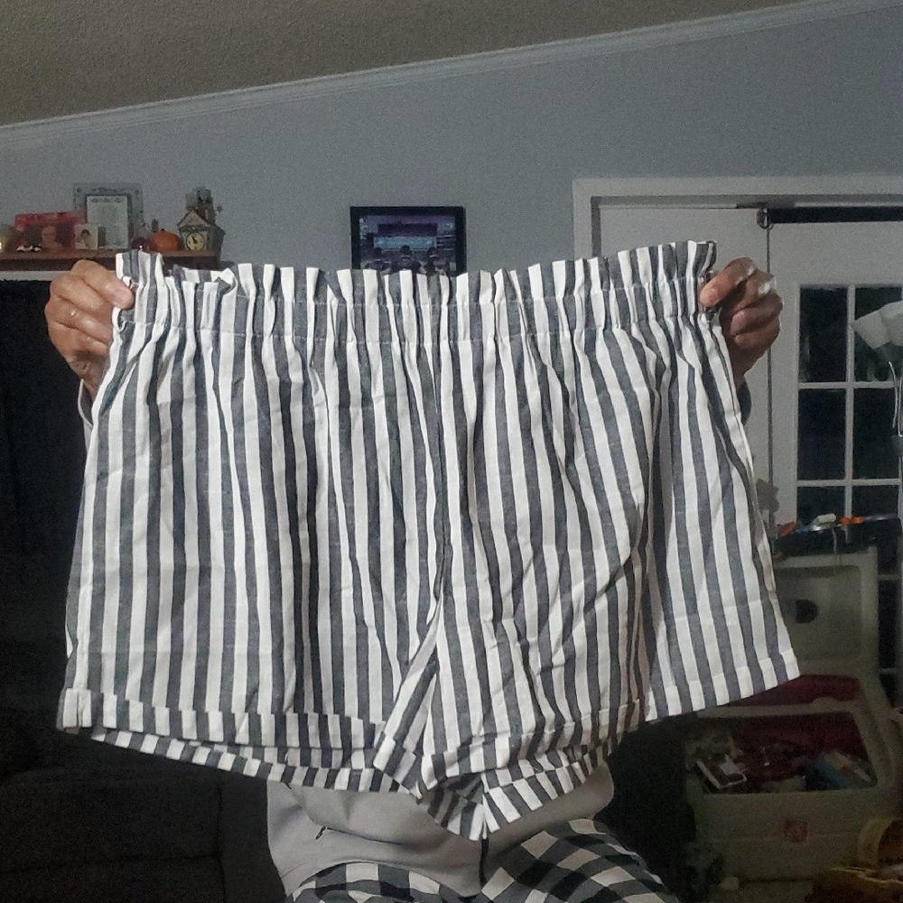 Striped Black and White Shorts
